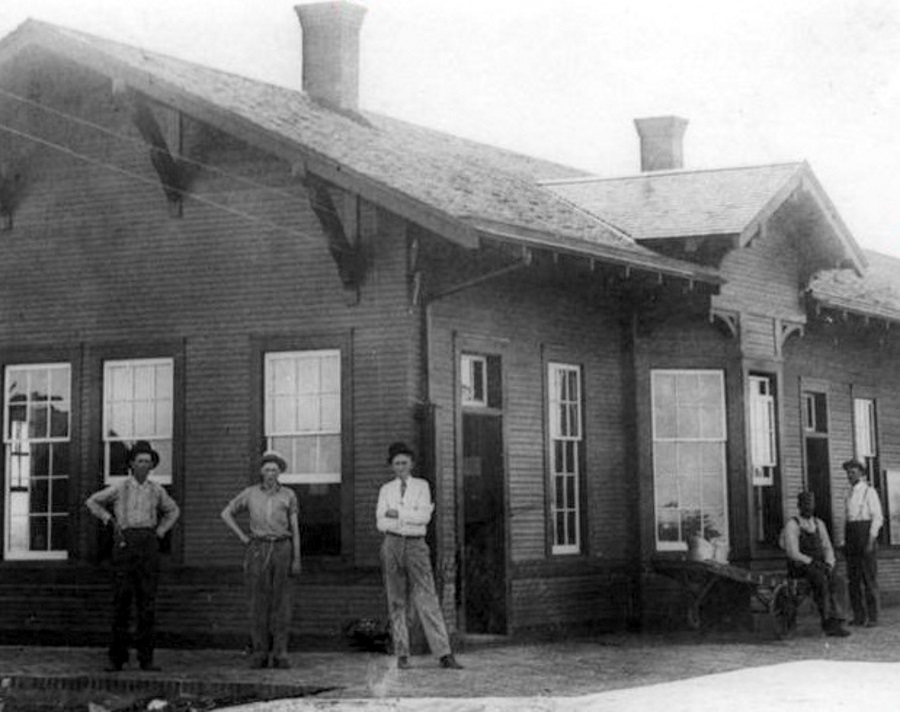 Railroad Station in Slaton Texas in 1914